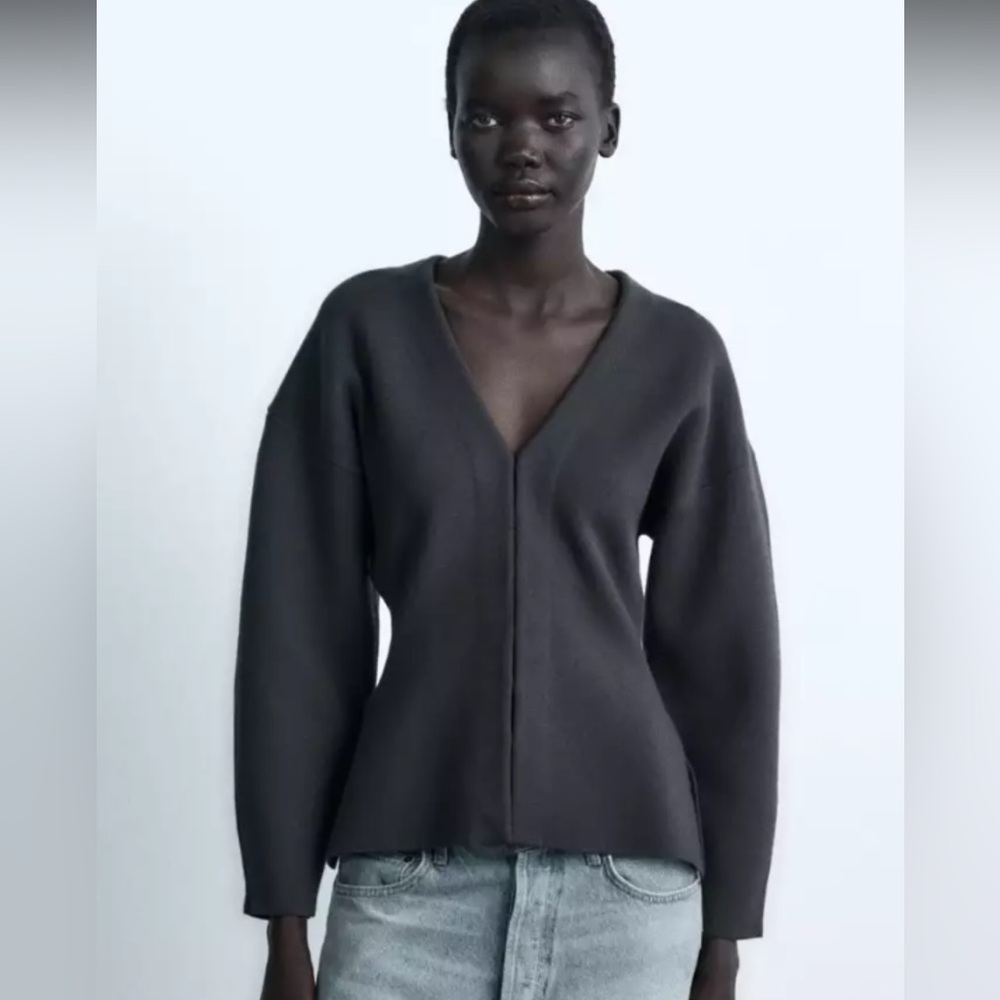 Zara Wide Sleeve Knit Cardigan - L